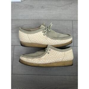clarks wallabees natural interest green suede sz 11.5 men’s lifestyle shoes